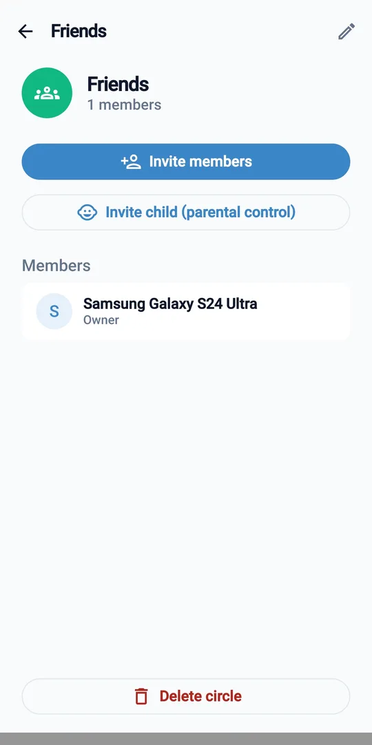Circle members list